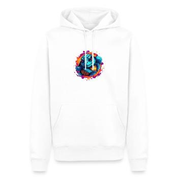 Schildkröte spring aus dem Bild - Männer Premium Bio Hoodie - Weiß - Vorne - Nico (187cm)