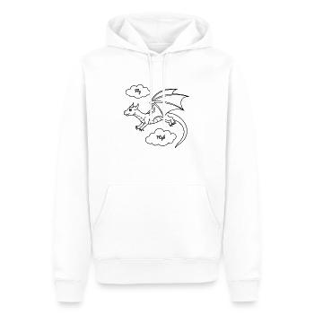 Drache Fly High - Männer Premium Bio Hoodie - Weiß - Vorne - Nico (187cm)