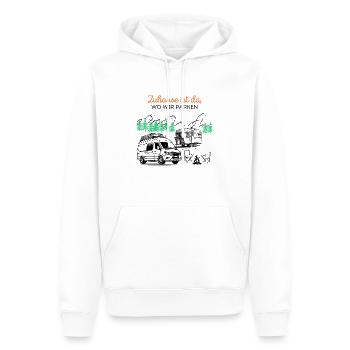 Zuhause ist da, wo Wir Parken - Männer Premium Bio Hoodie - Weiß - Vorne - Nico (187cm)