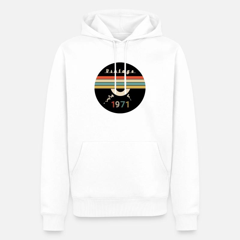 1971 - Millésime - Sweat à capuche Premium bio Homme - blanc