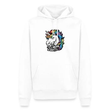 Yes I Am A Unicorn So What - Sweat à capuche Premium bio Homme - blanc - Devant - Nico (187cm)