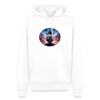 Motorcyclist - Men’s Premium Organic Hoodie - white - Front - Nico (187cm)