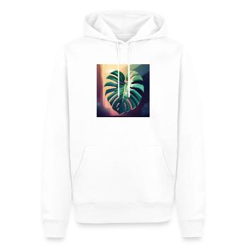 Monstera Leaf - Männer Premium Bio Hoodie - Weiß - Vorne - Nico (187cm)