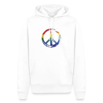 Arc-en-ciel de paix - Sweat à capuche Premium bio Homme - blanc - Devant - Nico (187cm)