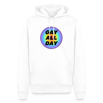 Gay toute la journée - Sweat à capuche Premium bio Homme - blanc - Devant - Nico (187cm)