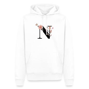 Buchstabe n Wildblumen Aquarelle - Männer Premium Bio Hoodie - Weiß - Vorne - Nico (187cm)