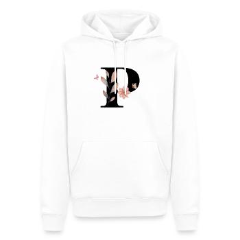 Buchstabe p Wildblumen Aquarelle - Männer Premium Bio Hoodie - Weiß - Vorne - Nico (187cm)