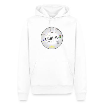 Le cubage, c'est dans mon ADN - Sweat à capuche Premium bio Homme - blanc - Devant - Nico (187cm)