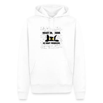 Black cat t-shirt Houston I have so many problems - Sweat à capuche Premium bio Homme - blanc - Devant - Nico (187cm)