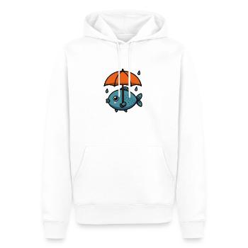 Wasser See Meer Fisch Regenschirm im Trockenen - Männer Premium Bio Hoodie - Weiß - Vorne - Nico (187cm)