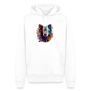 Abstrakte Hundekunst - Einzigartiges Design für T-Shirts - Männer Premium Bio Hoodie - Weiß - Vorne - Nico (187cm)