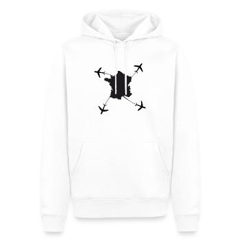 Avions partant de la France - Sweat à capuche Premium bio Homme - blanc - Devant - Nico (187cm)