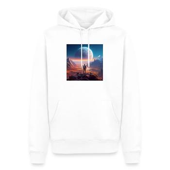 Pluton et sa Lune montante Charon - Sweat à capuche Premium bio Homme - blanc - Devant - Nico (187cm)