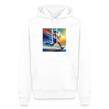Laufende Frau 2 - Männer Premium Bio Hoodie - Weiß - Vorne - Nico (187cm)