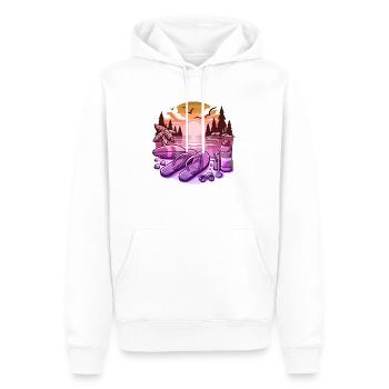 Été Lac Nature Flore Art Fleurs Mer Plage - Sweat à capuche Premium bio Homme - blanc - Devant - Nico (187cm)