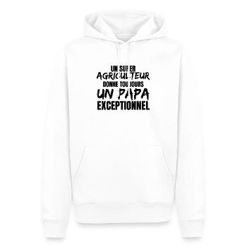 SUPER FARMER VATER - Männer Premium Bio Hoodie - Weiß - Vorne - Nico (187cm)
