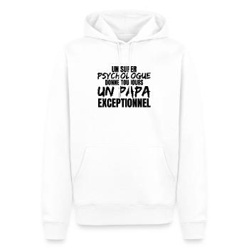 SUPER DAD PSYCHOLOGE - Männer Premium Bio Hoodie - Weiß - Vorne - Nico (187cm)