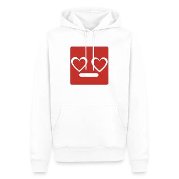Man in love - Men’s Premium Organic Hoodie - white - Front - Nico (187cm)