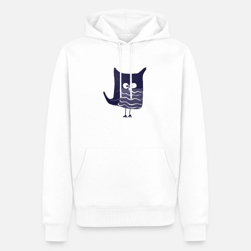 Bleu Eulalia - Sweat à capuche Premium bio Homme - blanc