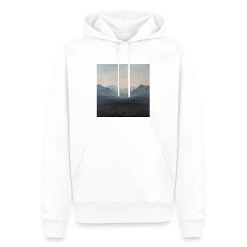 Poster Canvas Mountain 19 - Männer Premium Bio Hoodie - Weiß - Vorne - Nico (187cm)