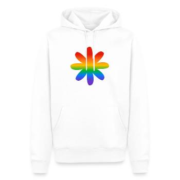 Regenbogen-Blume - Männer Premium Bio Hoodie - Weiß - Vorne - Nico (187cm)