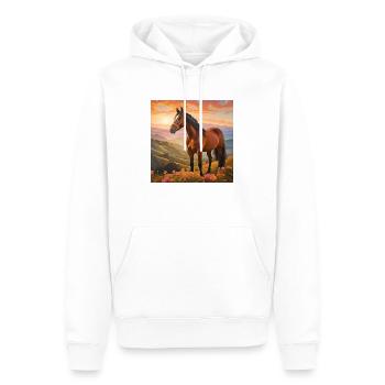 Art du cheval - Sweat à capuche Premium bio Homme - blanc - Devant - Nico (187cm)