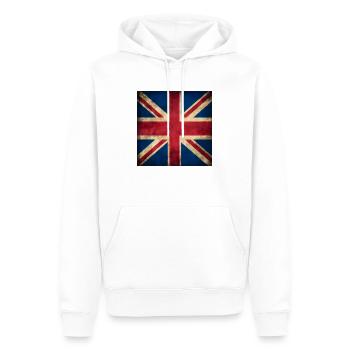 United Kingdom British Flag UK Souvenir - Sweat à capuche Premium bio Homme - blanc - Devant - Nico (187cm)
