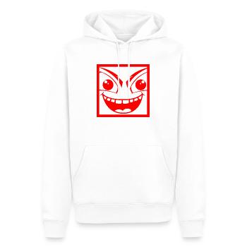 Monstre malicieux avec visage humain - Sweat à capuche Premium bio Homme - blanc - Devant - Nico (187cm)