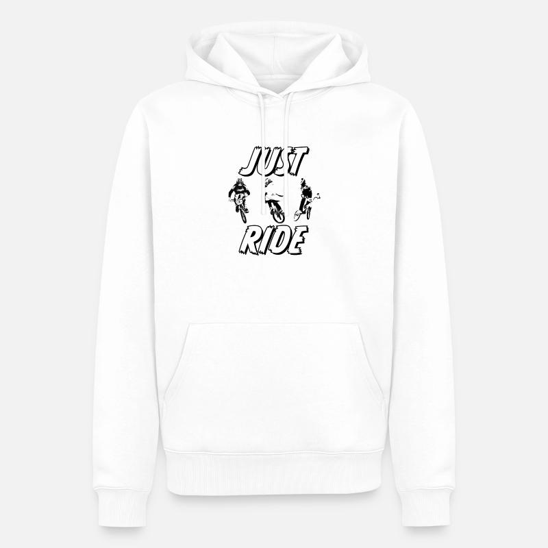JUST RIDE bmx - Sweat à capuche Premium bio Homme - blanc