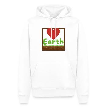 aimer la planète terre et la protéger - Sweat à capuche Premium bio Homme - blanc - Devant - Nico (187cm)