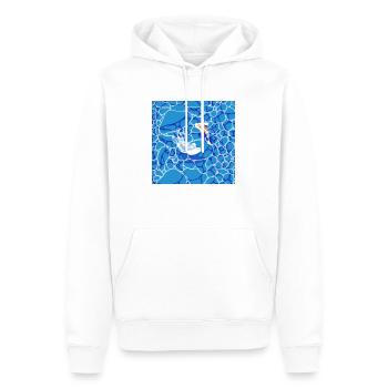 Fisch und Plastiktüte - fish and grocery bag - Men’s Premium Organic Hoodie - white - Front - Nico (187cm)