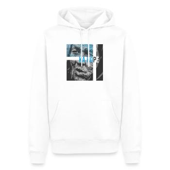 Future #12 - Sweat à capuche Premium bio Homme - blanc - Devant - Nico (187cm)