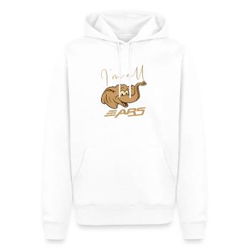Drôle de design - Je suis tout ouïe - Éléphant - Sweat à capuche Premium bio Homme - blanc - Devant - Nico (187cm)