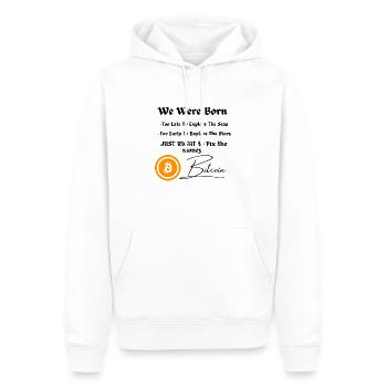 Crypto Summer: The Heat is On - Men’s Premium Organic Hoodie - white - Front - Nico (187cm)