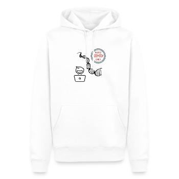 only nerds - Männer Premium Bio Hoodie - Weiß - Vorne - Nico (187cm)