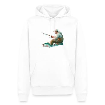 Fisherman - Fish - Fishing - Men’s Premium Organic Hoodie - white - Front - Nico (187cm)