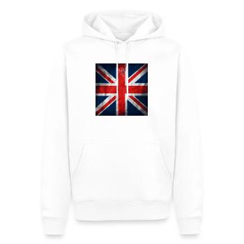 United Kingdom British Flag UK Souvenir - Sweat à capuche Premium bio Homme - blanc - Devant - Nico (187cm)