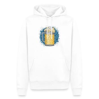 Becher - Männer Premium Bio Hoodie - Weiß - Vorne - Nico (187cm)
