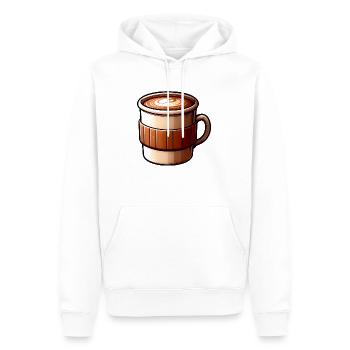 Kaffeetasse - Männer Premium Bio Hoodie - Weiß - Vorne - Nico (187cm)