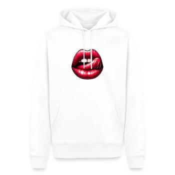 Lips-Tongues - Expressive Language - Men’s Premium Organic Hoodie - white - Front - Nico (187cm)