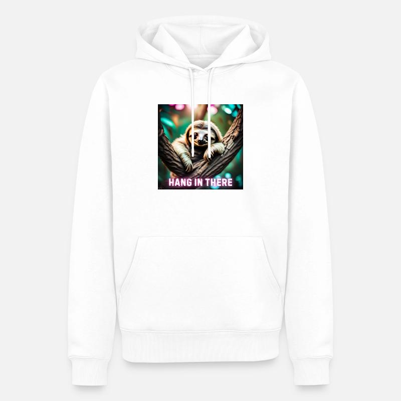 Halte durch, Faultier - Männer Premium Bio Hoodie - Weiß