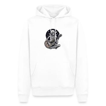Squelette avec Guitare - Rock'n'Roll Attitude - Sweat à capuche Premium bio Homme - blanc - Devant - Nico (187cm)
