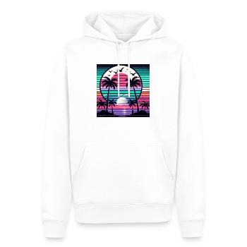 Tropical Sunset - Männer Premium Bio Hoodie - Weiß - Vorne - Nico (187cm)