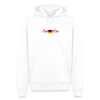 Allemagne Heartbeat Allemagne - Sweat à capuche Premium bio Homme - blanc - Devant - Nico (187cm)