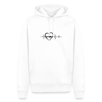Hai-Herzschlag - Männer Premium Bio Hoodie - Weiß - Vorne - Nico (187cm)