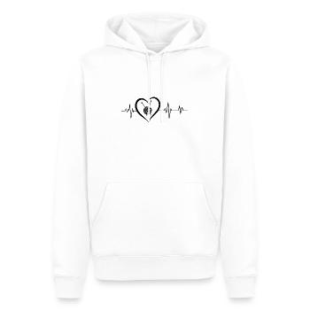 Heartbeat Hook - Men’s Premium Organic Hoodie - white - Front - Nico (187cm)