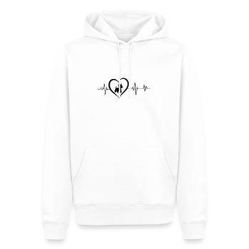 battement de cœur bullterrier - Sweat à capuche Premium bio Homme - blanc - Devant - Nico (187cm)