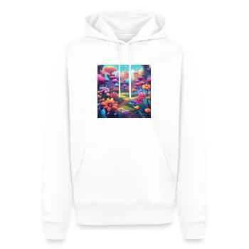 Flowers 2 - Männer Premium Bio Hoodie - Weiß - Vorne - Nico (187cm)