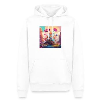 Flowers 3 - Männer Premium Bio Hoodie - Weiß - Vorne - Nico (187cm)