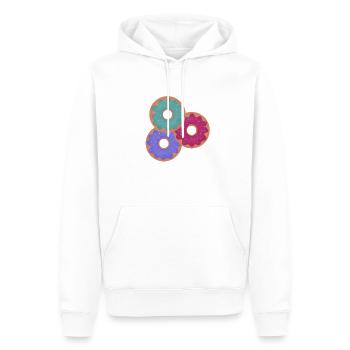 3 bunte Donuts - Männer Premium Bio Hoodie - Weiß - Vorne - Nico (187cm)